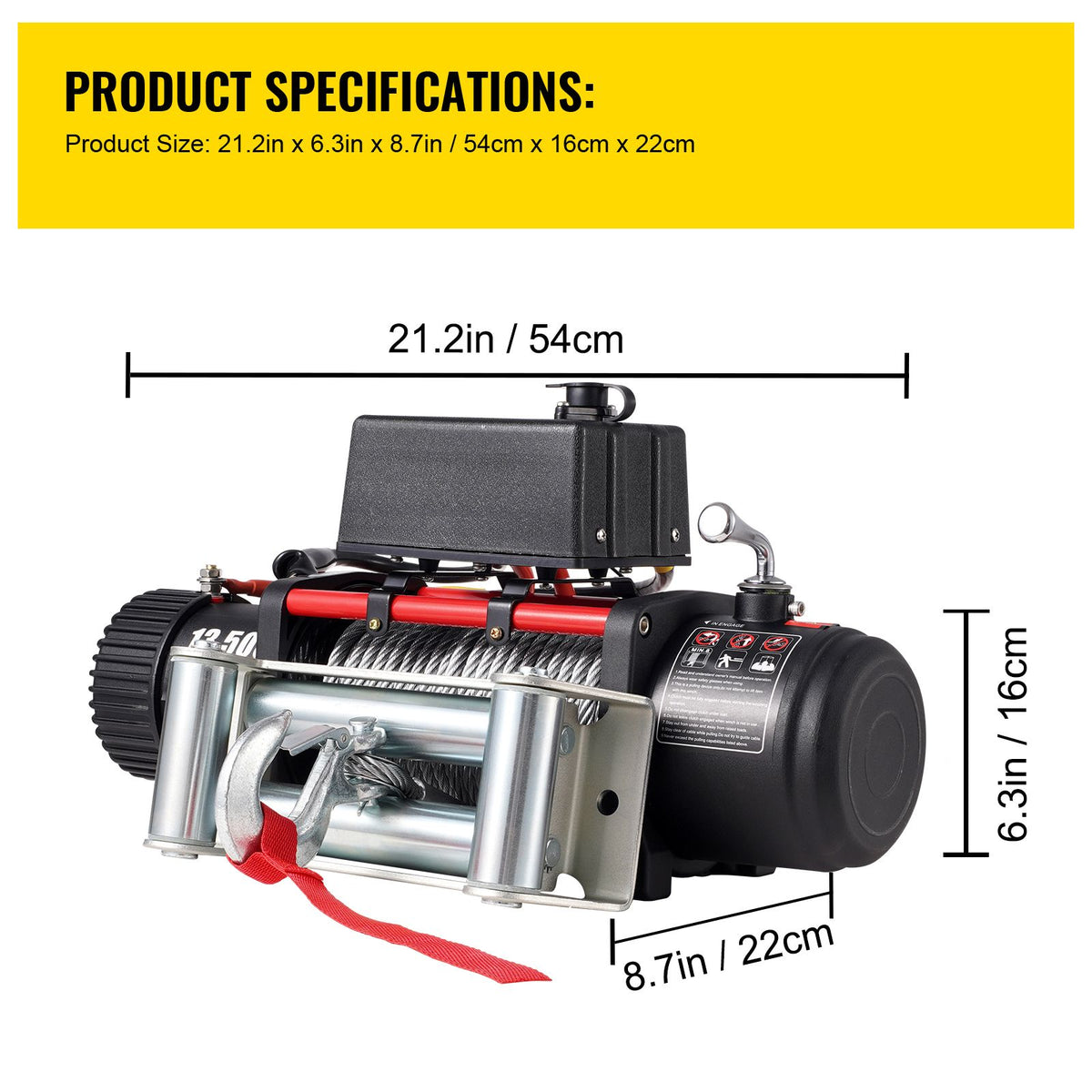 Electric Winch Recovery 12v 13500Lb / 6125Kg,Electric Truck Winch with Handle and Wireless Remote Control,13500Lb /6125Kg Electric Truck Winch with 92 ft Strong Steel Cable