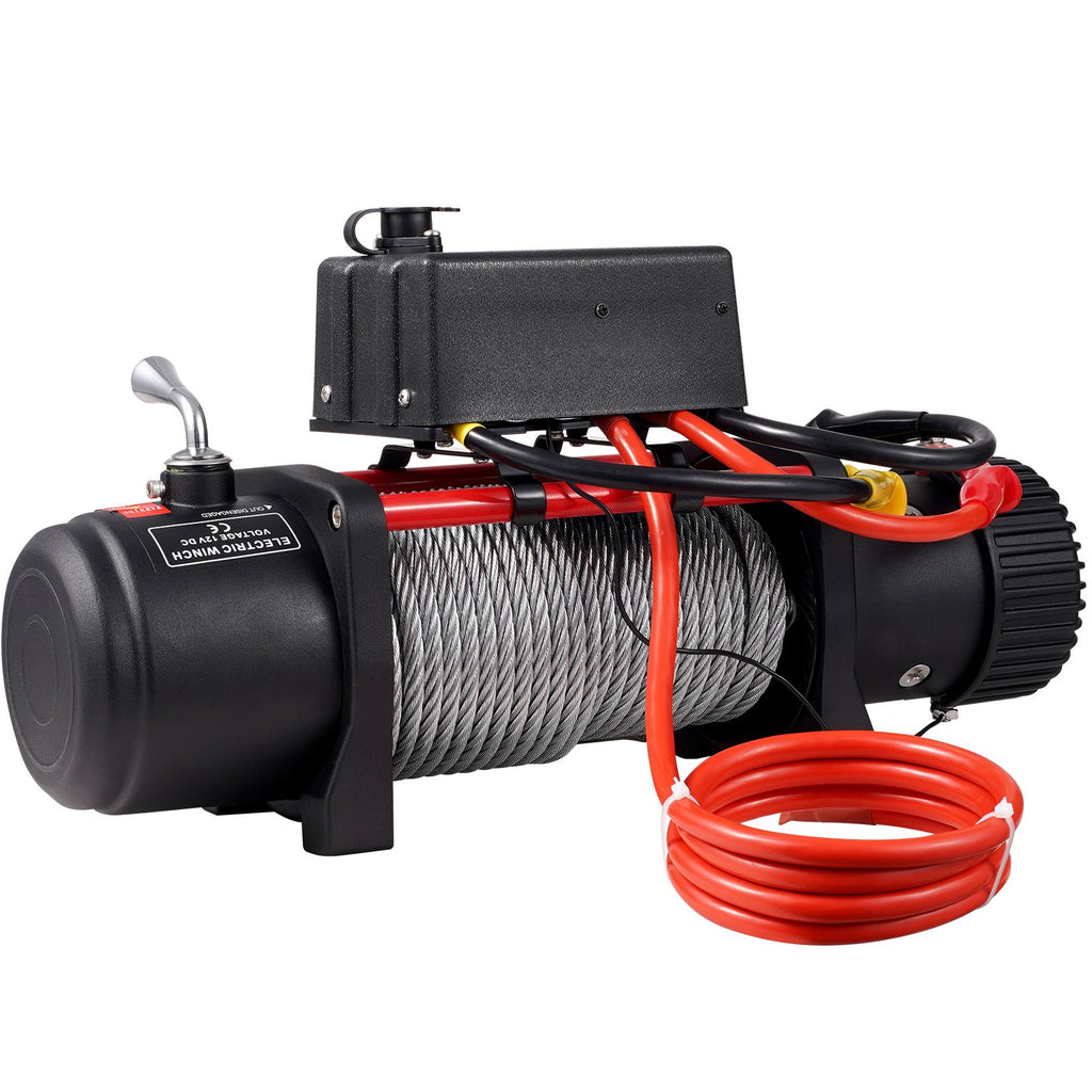 Electric Winch Recovery 12v 13500Lb / 6125Kg,Electric Truck Winch with Handle and Wireless Remote Control,13500Lb /6125Kg Electric Truck Winch with 92 ft Strong Steel Cable