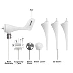 Wind Turbine 400Watt Wind Turbine Generator DC 12V Wind Turbine Generator 3/5 Blades with Controller (400Watt)