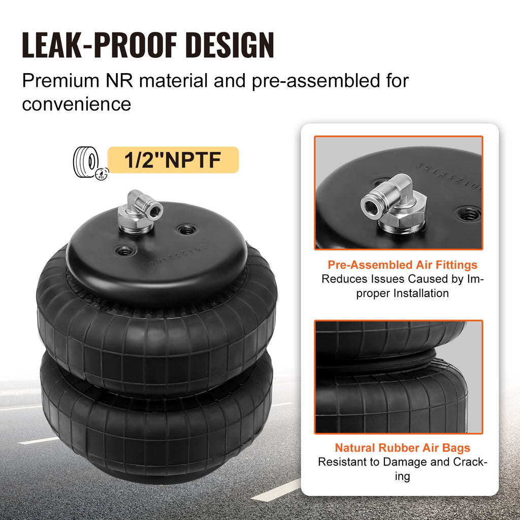 Air Bag Suspension Kit, Air Springs Suspension Bag Kit Compatible with 2003-2013 Dodge Ram 2500 4WD, 2003-2018 Dodge Ram 3500 4WD, 5000 lbs Loading, 5 to 100 PSI