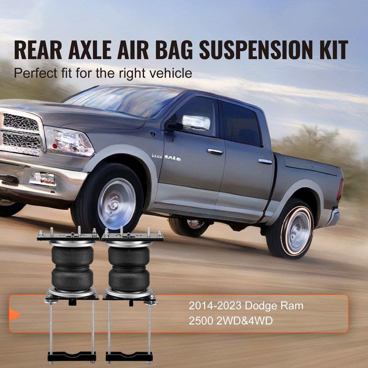 Air Bag Suspension Kit, Air Springs Suspension Bag Kit Compatible with 2014-2023 Dodge Ram 2500 2WD 4WD, 5000 lbs Loading, 5 to 100 PSI