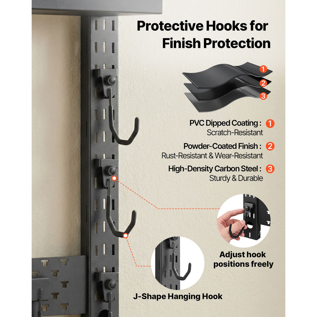 Gun Rack Wall Mount, Heavy Duty Steel, Indoor Rifle Shotgun Rack with J-Hooks, Additional Tray Storage, Gun Accessories Display Storage Holder, Hold Up to 3 Rifles or Shotguns, for Tactical Gear