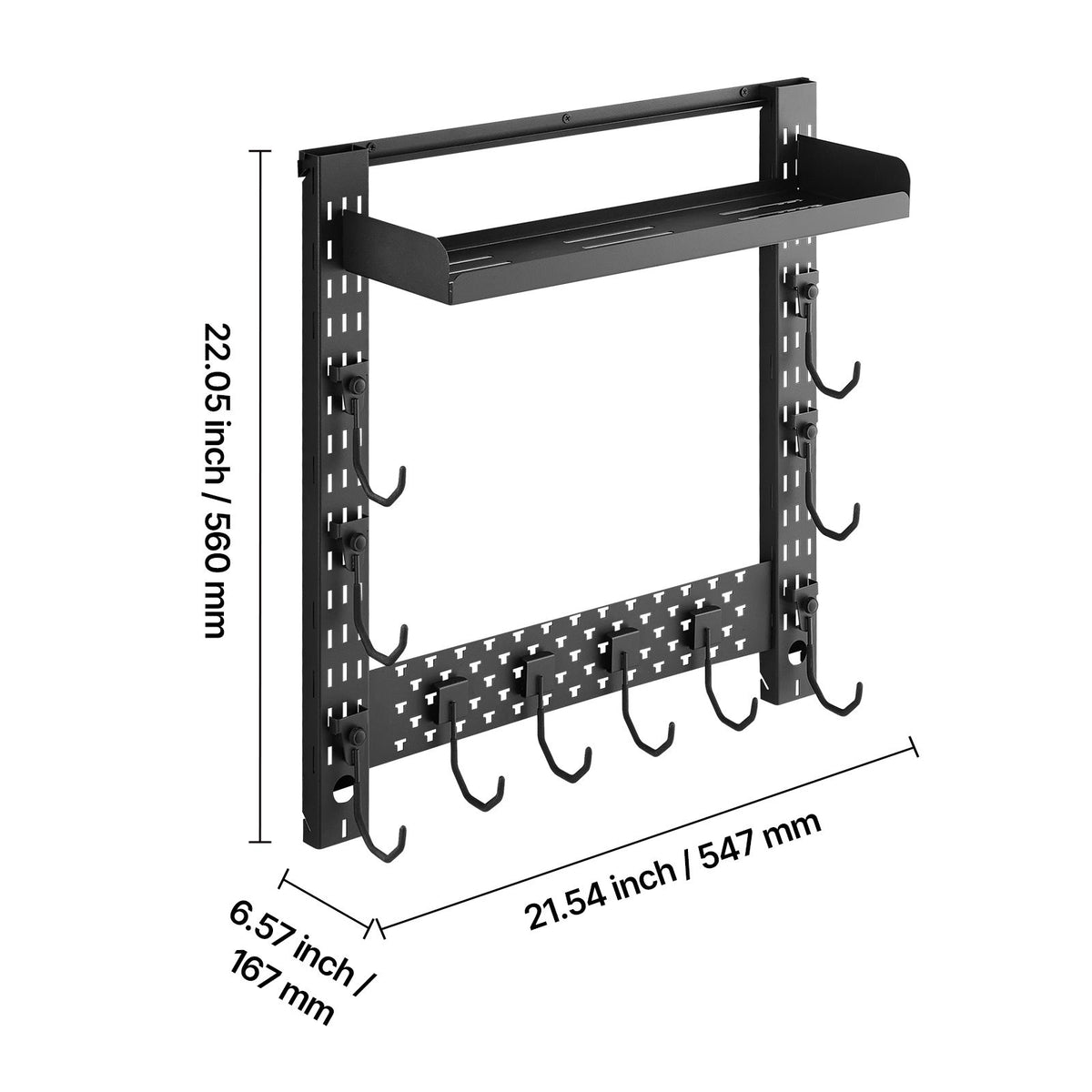 Gun Rack Wall Mount, Heavy Duty Steel, Indoor Rifle Shotgun Rack with J-Hooks, Additional Tray Storage, Gun Accessories Display Storage Holder, Hold Up to 3 Rifles or Shotguns, for Tactical Gear