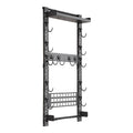 Gun Rack Wall Mount, Heavy Duty Steel, Indoor Rifle Shotgun Rack with Magazine Holder, MOLLE Panel, Gun Accessories Display Storage Holder, Hold Up to 5 Rifles or Shotguns, for Tactical Gear