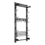 Gun Rack Wall Mount, Heavy Duty Steel, Indoor Rifle Shotgun Rack with Magazine Holder, MOLLE Panel, Gun Accessories Display Storage Holder, Hold Up to 5 Rifles or Shotguns, for Tactical Gear