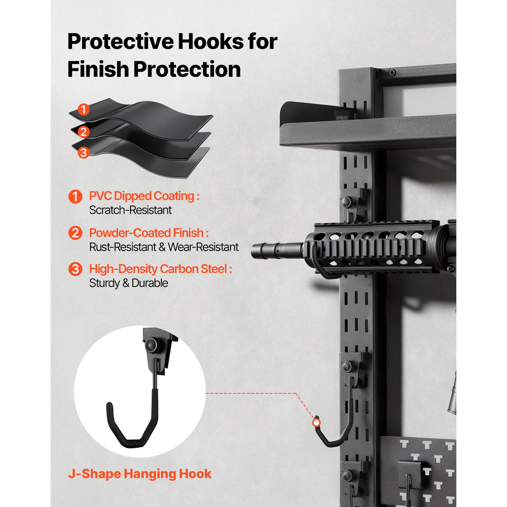 Gun Rack Wall Mount, Heavy Duty Steel, Indoor Rifle Shotgun Rack with Magazine Holder, MOLLE Panel, Gun Accessories Display Storage Holder, Hold Up to 5 Rifles or Shotguns, for Tactical Gear