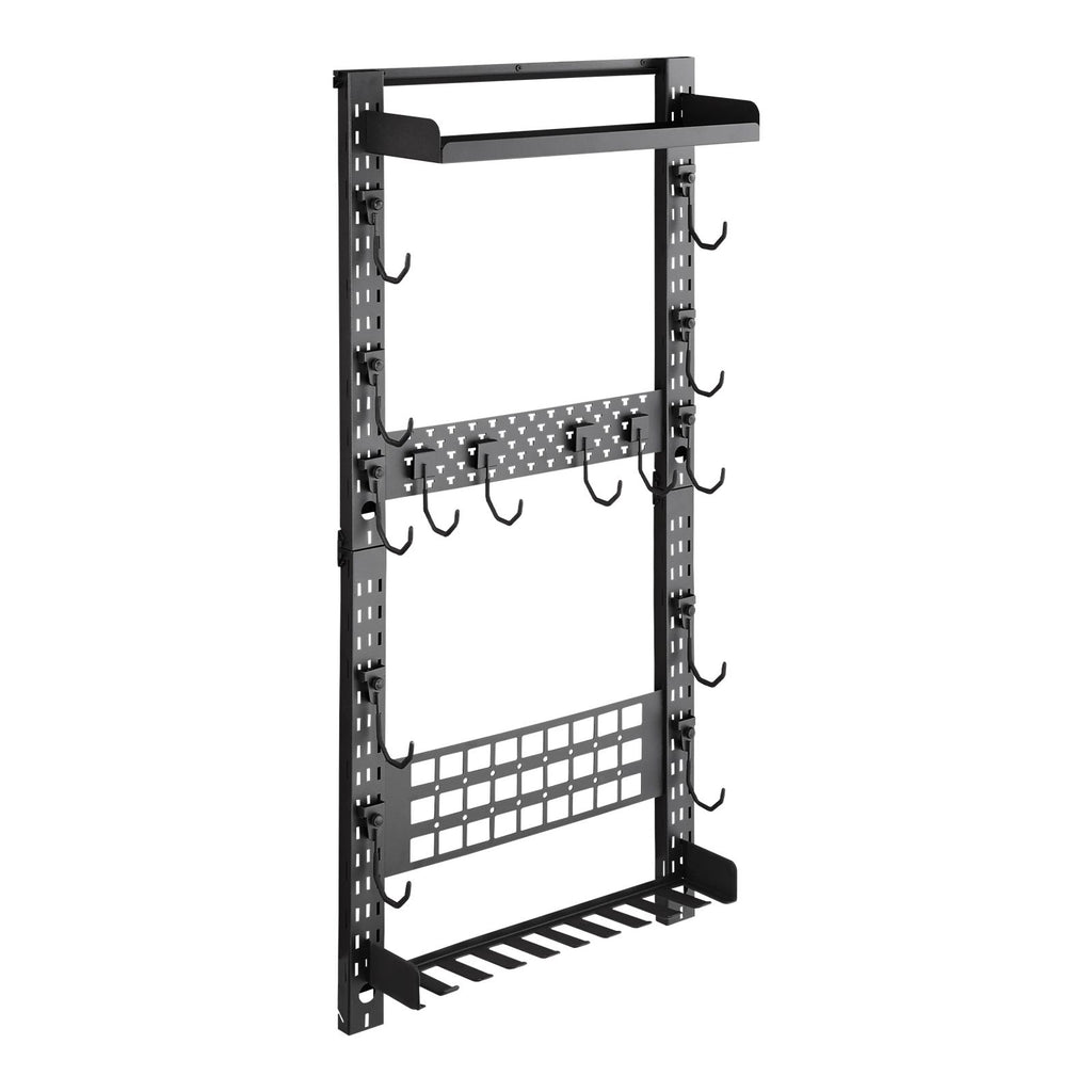 Gun Rack Wall Mount, Heavy Duty Steel, Indoor Rifle Shotgun Rack with Magazine Holder, MOLLE Panel, Gun Accessories Display Storage Holder, Hold Up to 5 Rifles or Shotguns, for Tactical Gear