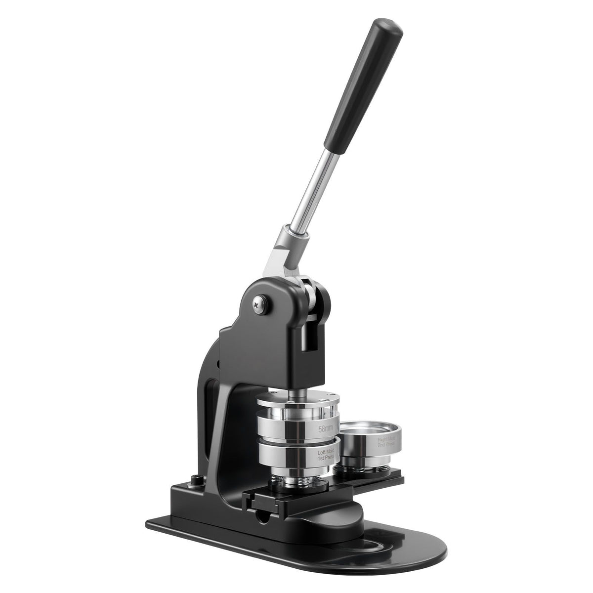 Button Maker Machine, 58 mm, Pin Maker Machine with 500pcs Button Parts, Circle Cutter, Hex Wrenches and Magic Book, Ergonomic Handle, for DIY Badges, Personalized Pins and Key Chains, Black