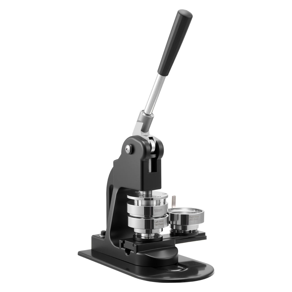 Button Maker Machine, 58 mm, Pin Maker Machine with 500pcs Button Parts, Circle Cutter, Hex Wrenches and Magic Book, Ergonomic Handle, for DIY Badges, Personalized Pins and Key Chains, Black