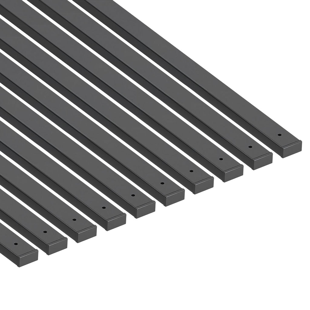 61 Pack Deck Balusters, 82 cm Galvanized Steel Railing Spindles, Hollow Rectangle Metal Decking Stair Balusters with Pre-Drilled Hole, End Caps, Screws, for Deck, Porch & Stair Railing, Black