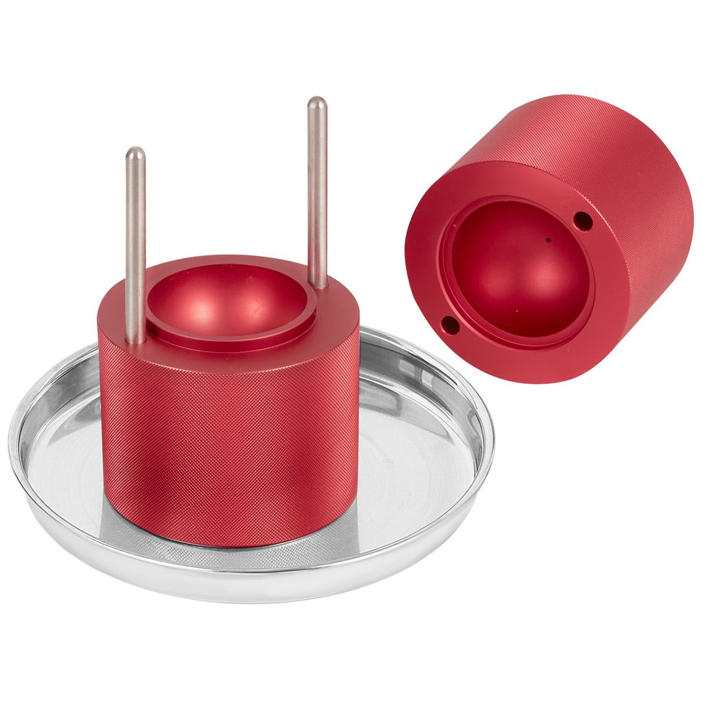 Ice Ball Press, 6cm Ice Ball Maker, Aircraft Al Alloy Ice Ball Press Kit for 60mm Ice Sphere, Ice Press with Tong and Drip Tray, for Whiskey, Cocktail, Bourbon, Scot on Party & Holiday, Red