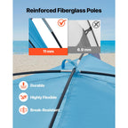 Beach Tent Sun Shelter for 6 Person, UPF 50+ Protection, Portable Sun Shade Canopy with Carrying Bag & Sand Pockets, Lightweight and Easy Setup Beach Umbrella for Camping Fishing Outdoor Picnic