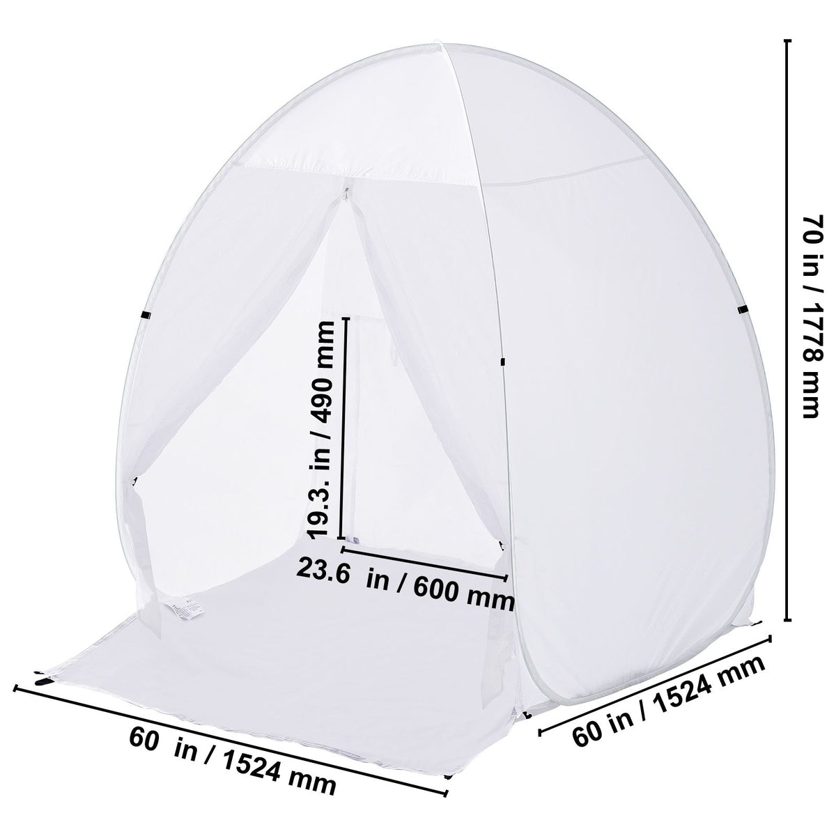 Spray Paint Shelter, 60 x 60 x 70 in Pop-Up Portable Spray Paint Tent with Built-In Floor, Exhaust Window and Storage Bag, Foldable Paint Booth for Furniture, DIY Hobby Tool Painting Station