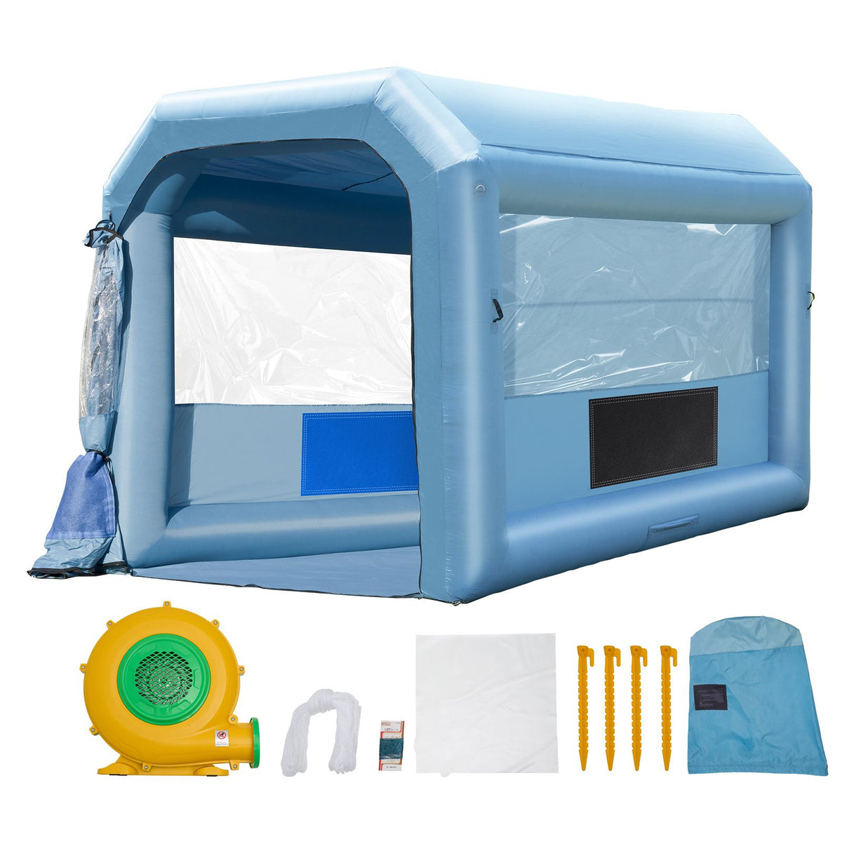 Inflatable Paint Booth, 13.1 x 9.8 x 9 ft Inflatable Spray Booth, with 750W Powerful Blower and Air Filter System, Portable Car Paint Booth for Motorcycle, Bicycle, Auto Part Painting