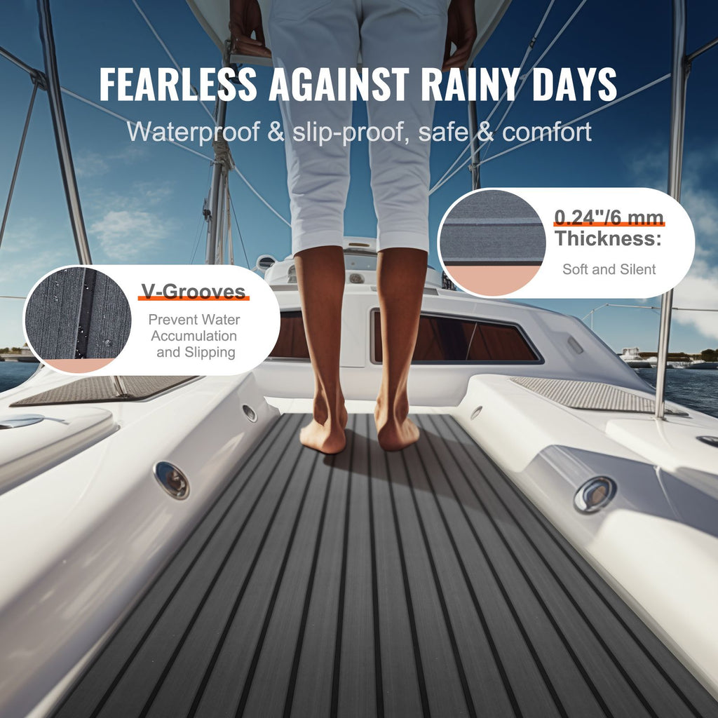 Boat Flooring, EVA Foam Boat Decking 94.5" x 17.7", Non-Slip Self-Adhesive Flooring, 11.6 sq.ft Marine Carpet for Boats, Yacht, Pontoon, Kayak Decking