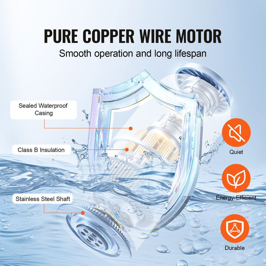 Bilge Pump, 3000GPH Automatic Submersible Boat Bilge Water Pump with Float Switch, 40 mm Outlet Diameter, Small Boat Bilge Pump, Marine Electric Bilge Pump for Boats, Ponds, Pools, Basements
