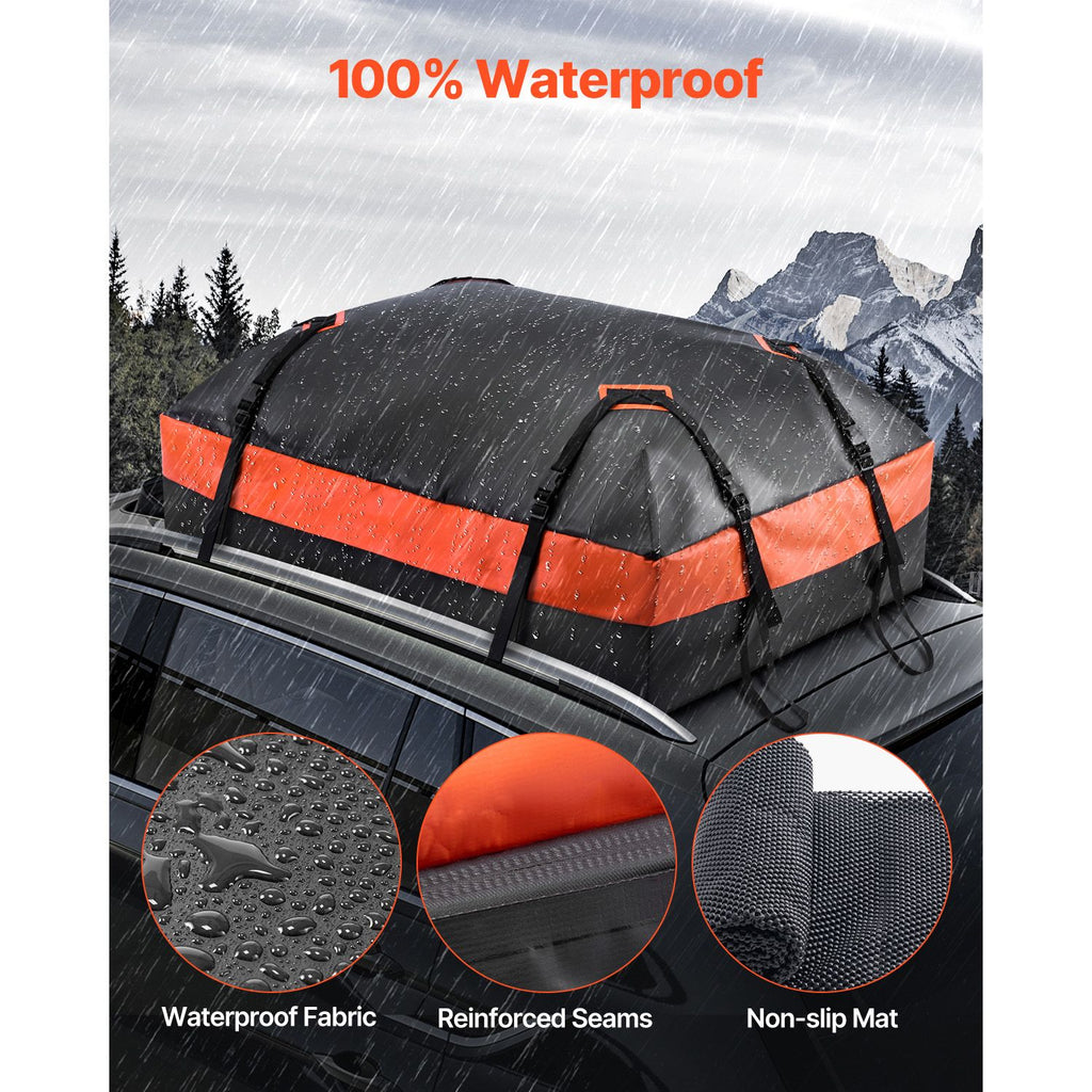 Car Rooftop Cargo Carrier Bag 21 Cubic Feet Roof Cargo Carrier 840D PVC