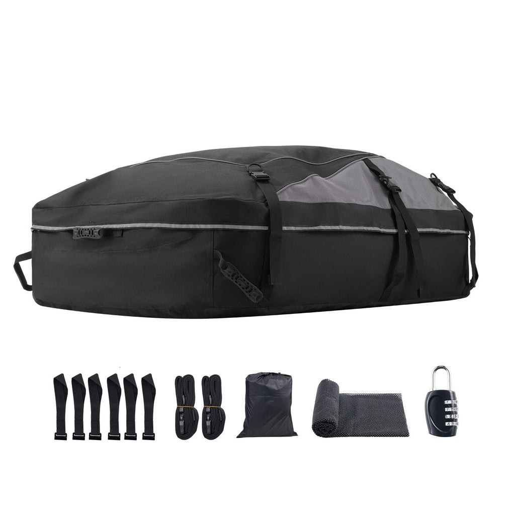 Car Rooftop Cargo Carrier Bag, 21 Cubic Feet Cargo Carrier for Car Roof, 100% Waterproof 900D Oxford Cloth Roof Luggage Bag for All Vehicle with/without Rack- with Lock, Non-Slip Mat, Door Hooks