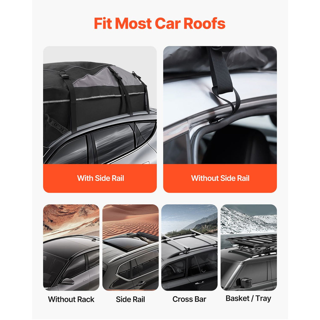 Car Rooftop Cargo Carrier Bag, 21 Cubic Feet Cargo Carrier for Car Roof, 100% Waterproof 900D Oxford Cloth Roof Luggage Bag for All Vehicle with/without Rack- with Lock, Non-Slip Mat, Door Hooks