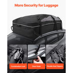 Car Rooftop Cargo Carrier Bag, 21 Cubic Feet Cargo Carrier for Car Roof, 100% Waterproof 900D Oxford Cloth Roof Luggage Bag for All Vehicle with/without Rack- with Lock, Non-Slip Mat, Door Hooks