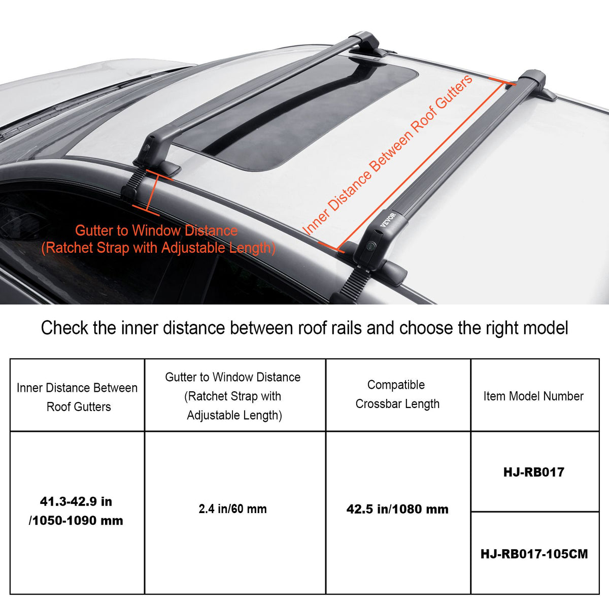 Universal Roof Rack Crossbar for Naked Roof Vehicle Aluminum with Lock