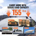 Universal Roof Rack Crossbar for Naked Roof Vehicle Aluminum with Lock