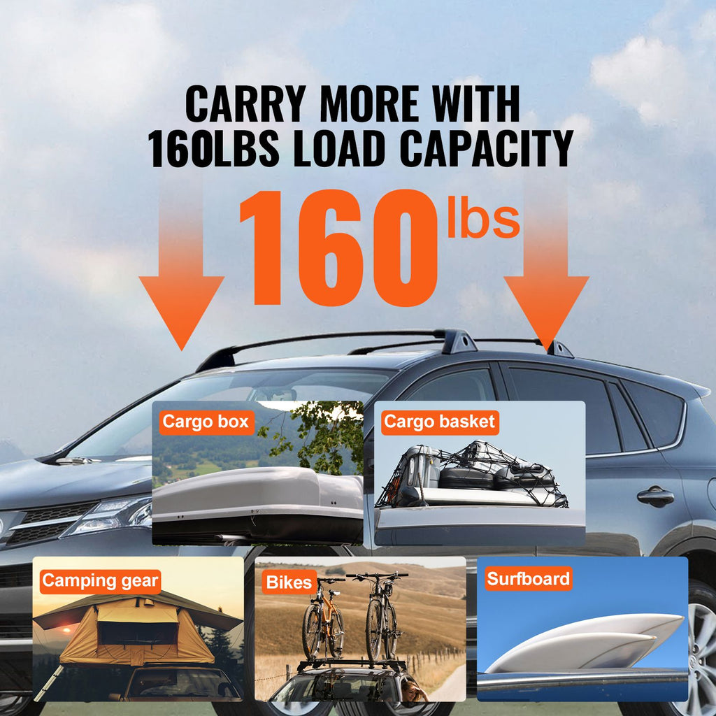 Roof Rack Cross Bars, Compatible with Toyota RAV4 2020-2023, 160lbs Load Capacity, Aluminum Anti-Rust Crossbars with Locks, Rooftop Cargo Bag Luggage Carrier (Not Fit for Adventure/TRD Off-Road)