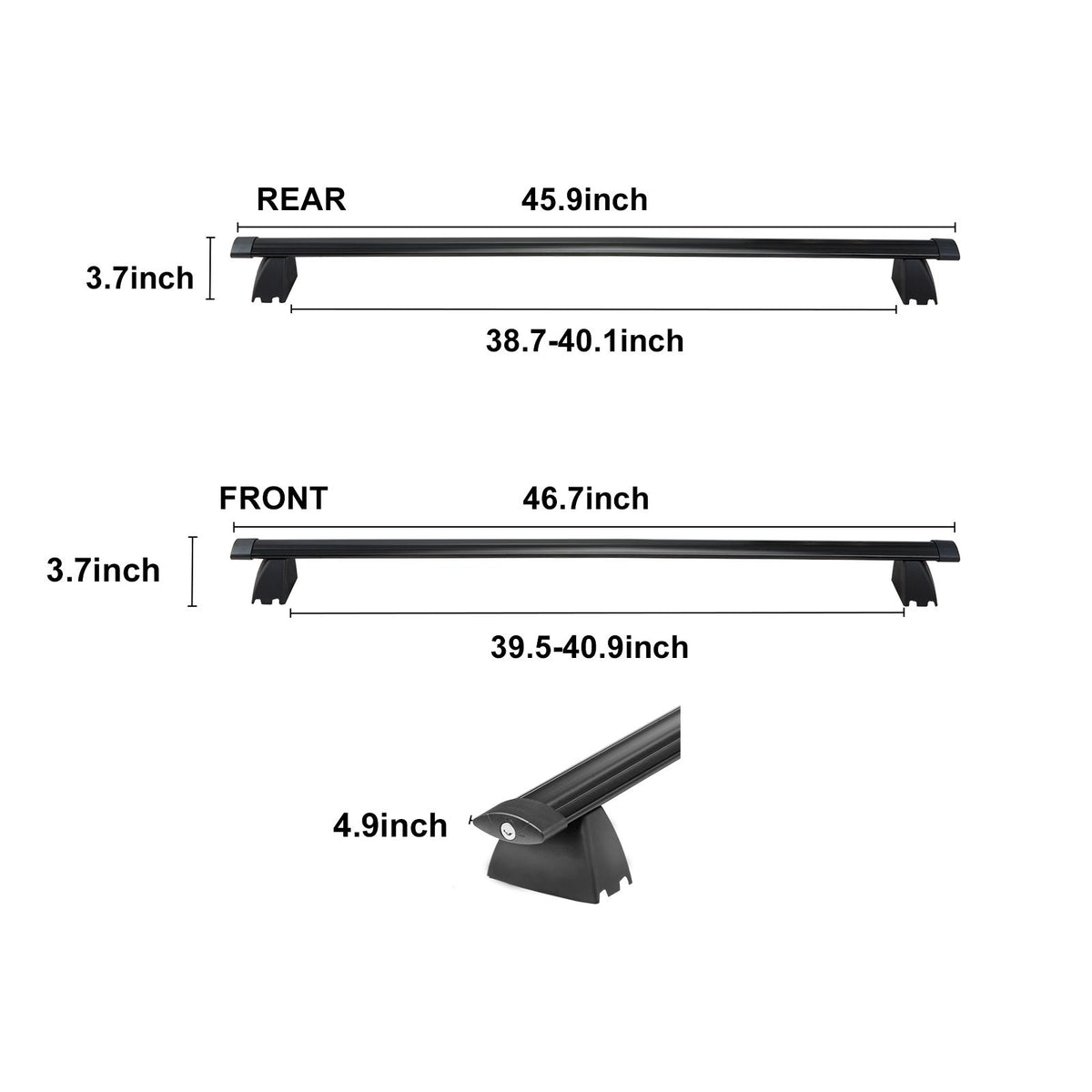 Roof Rack Crossbar for JEEP GRAND CHEROKEE 2011-2021 Aluminum with Lock