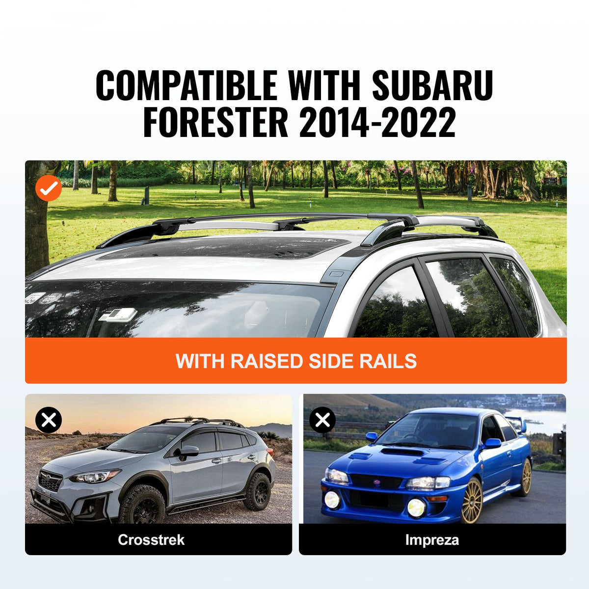 Roof Rack Crossbar for Subaru Forester 2014-2022 Crossbars Aluminum 2 PCS