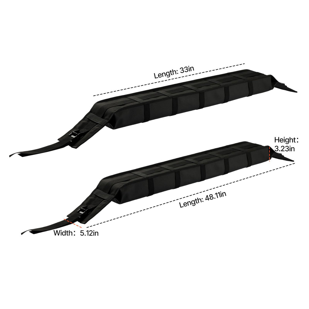 Soft Roof Rack Pads 33in 176lbs Load Capacity for Kayak Canoe Surfboard Luggage