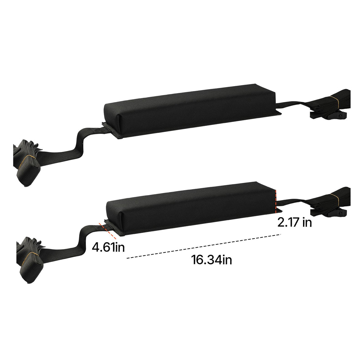 Soft Roof Rack Pads 15.5in 176lbs Load Capacity for Kayak Canoe Surfboard