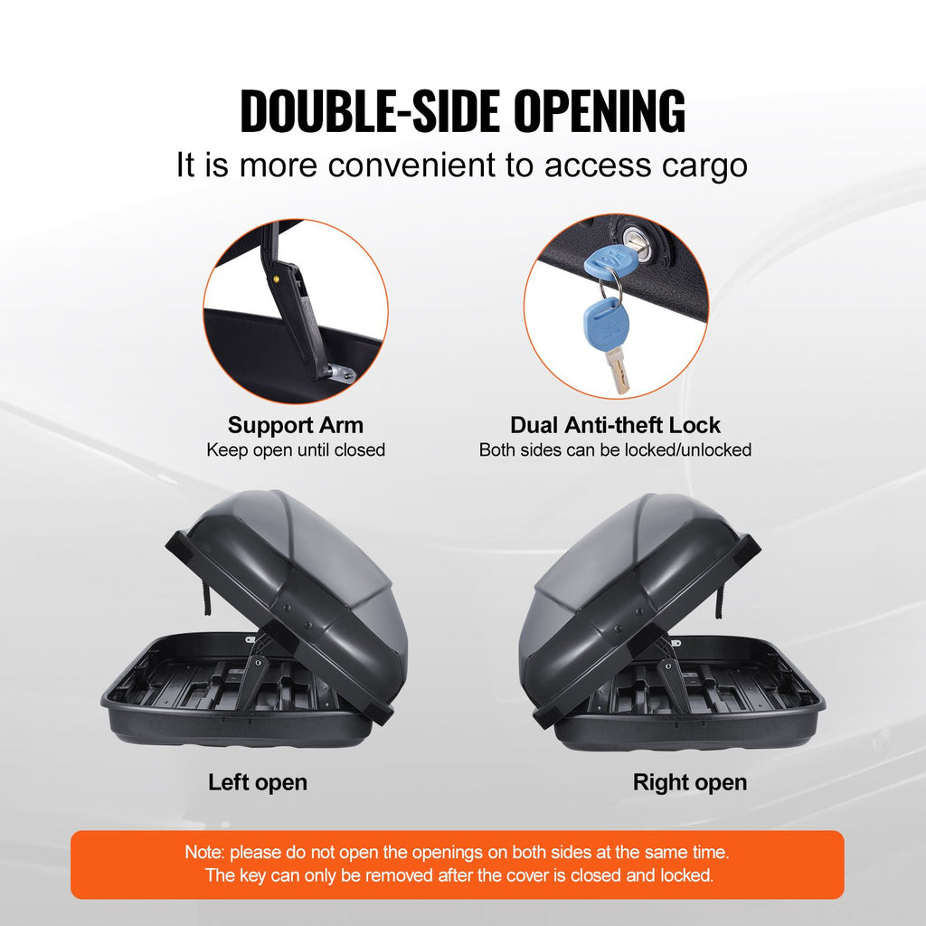 Rooftop Cargo Carrier 220 L Luggage Storage Box ABS for SUVs Cars