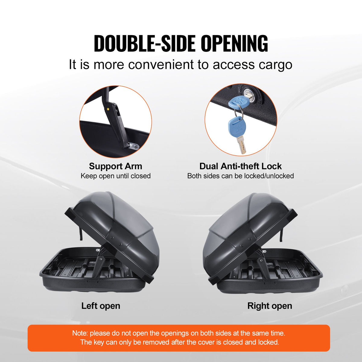 Rooftop Cargo Carrier 220 L Luggage Storage Box ABS for SUVs Cars
