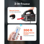 2-in-1 Electric Hoist Winch, 500 kg Capacity, 1500W Portable Power Winch Crane, 7.6 m Lifting Height, 5 m/min with Manual and Wireless Remote Control for Factory, Warehouss, Garage