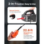 2-in-1 Electric Hoist Winch, 500 kg Capacity, 1500W Portable Power Winch Crane, 7.6 m Lifting Height, 5 m/min with Manual and Wired Remote Control for Factory, Warehouss, Garage