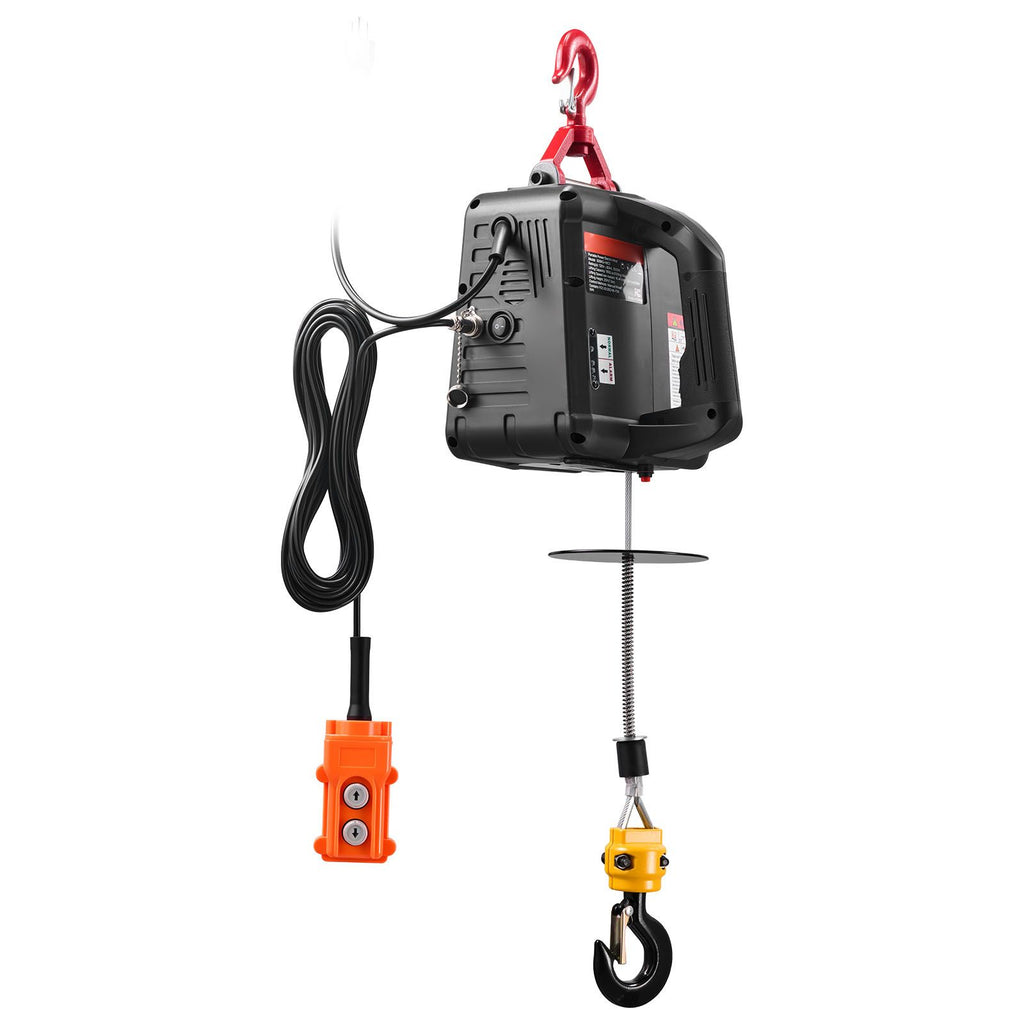 2-in-1 Electric Hoist Winch, 500 kg Capacity, 1500W Portable Power Winch Crane, 7.6 m Lifting Height, 5 m/min with Manual and Wired Remote Control for Factory, Warehouss, Garage