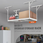 Overhead Adjustable Garage Storage Rack 36x72in Ceiling Rack 550lbs White