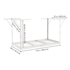 Overhead Adjustable Garage Storage Rack 36x72in Ceiling Rack 550lbs White