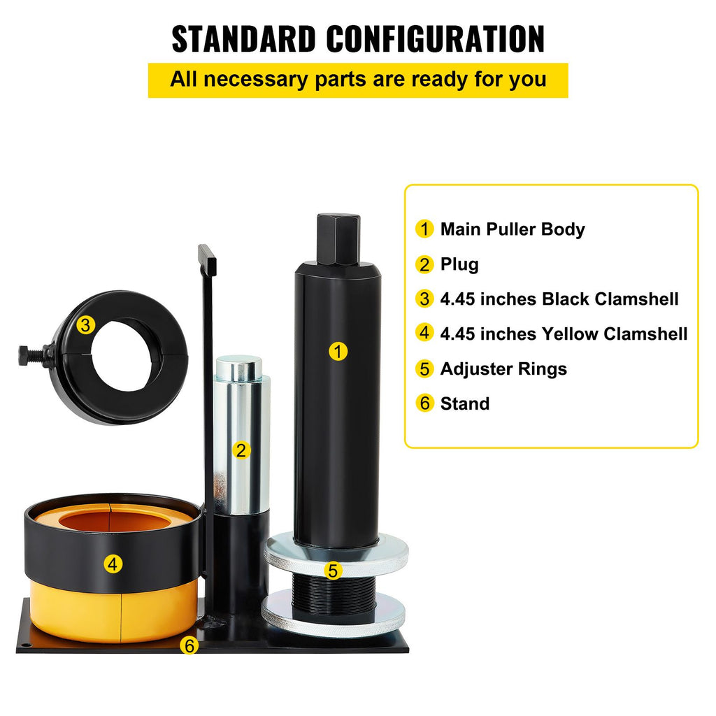 Carrier & Pinion Bearing Puller, Compatible with Dana 30, 40, 60, 70, Ford 9\" Bearings, Pinion Puller Tool with 2 Clamshells, 45# Steel Clamshell Carrier Bearing Puller for Auto Repair