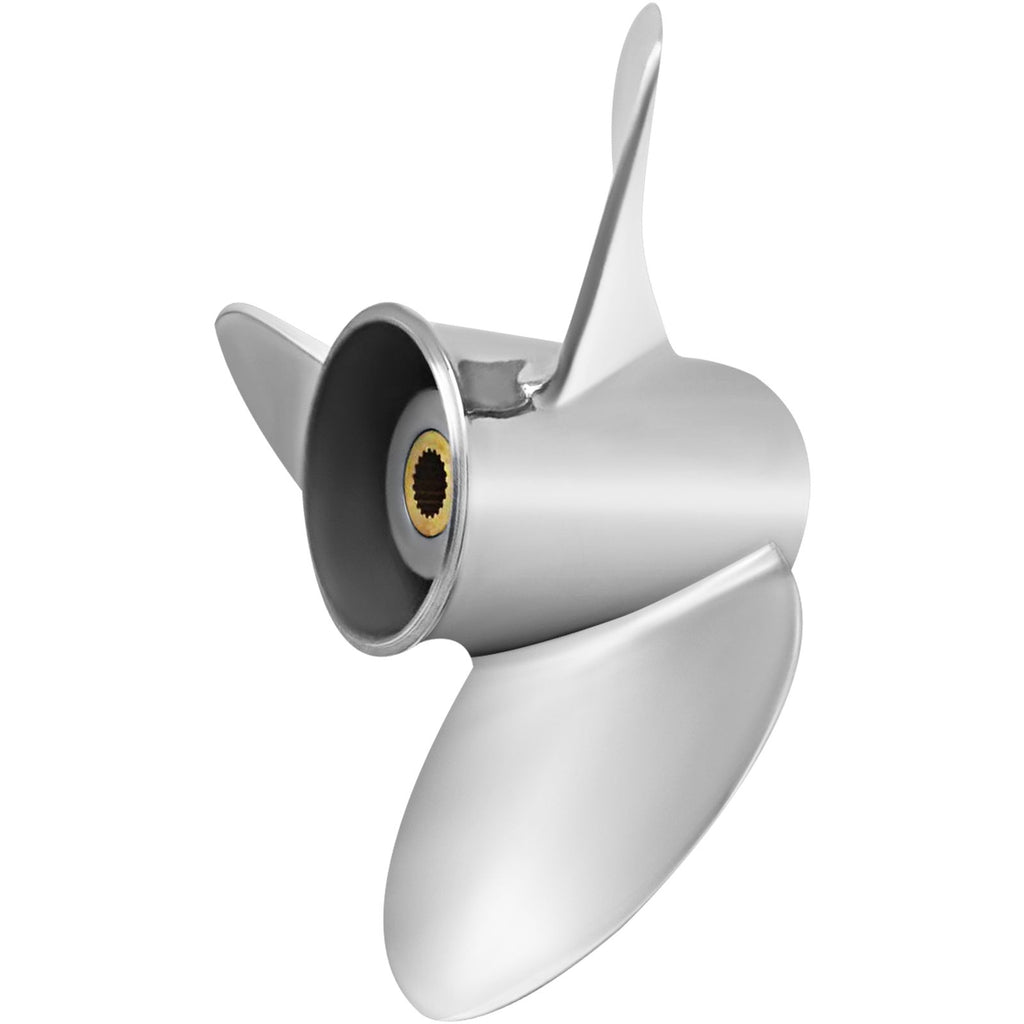 Outboard Propeller, Replace for OEM 3860709, 3-Blade 14.5\" x 21\" Pitch Steel Boat Propeller, Compatible with Volvo Penta SX Drive All Models, with 19 Tooth Splines, RH