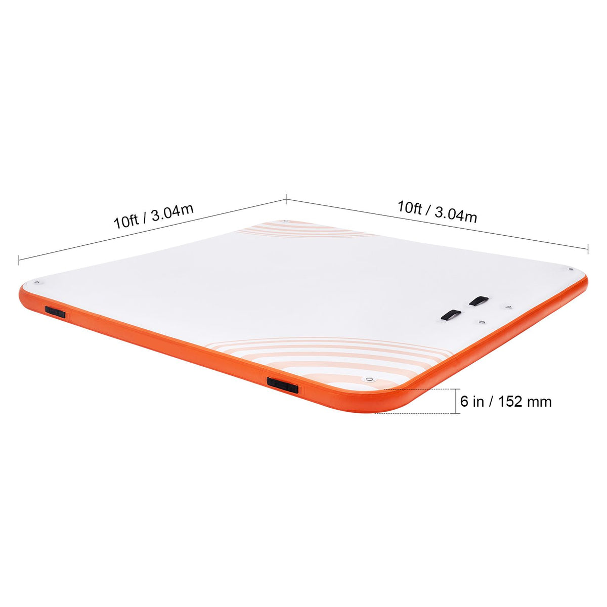 Inflatable Floating Dock, 10 x 10FT Inflatable Dock Platform, Non-Slip Water Floating Dock Mat with Portable Carrying Bag & Detachable Ladder, Floating Platform Island Raft for Pool Beach Ocean