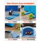 Inflatable Paint Booth, 10 x 6 x 4 m, Inflatable Spray Booth with 950W and 1100W Blowers and Air Filter System, Round Roof, for Painting Car, Truck, Furniture, and Automotive Sheet Metal