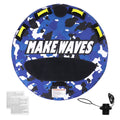 Towable Tube for Boating, 1-2 Riders Inflatable Boat Tubes and Towables, 340 lbs, 51.8" Round Water Sport Towable Tube for Boat to Pull, Full Nylon Cover, EVA Grab Handles and Speed Safety Valve