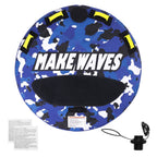 Towable Tube for Boating, 1-2 Riders Inflatable Boat Tubes and Towables, 340 lbs, 51.8" Round Water Sport Towable Tube for Boat to Pull, Full Nylon Cover, EVA Grab Handles and Speed Safety Valve