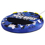 Towable Tube for Boating, 1-2 Riders Inflatable Boat Tubes and Towables, 340 lbs, 51.8" Round Water Sport Towable Tube for Boat to Pull, Full Nylon Cover, EVA Grab Handles and Speed Safety Valve