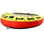 Towable Tube for Boating, 1-3 Riders Inflatable Boat Tubes and Towables, 510 lbs, 63" Round Water Sport Towable Tubes for Boats to Pull, Full Nylon Cover, EVA Grab Handles and Speed Safety Valve