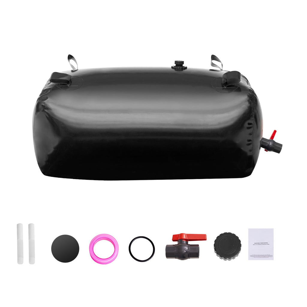 Portable Water Storage Bladder 29.9 Gal PVC Collapsible Water Tank Black