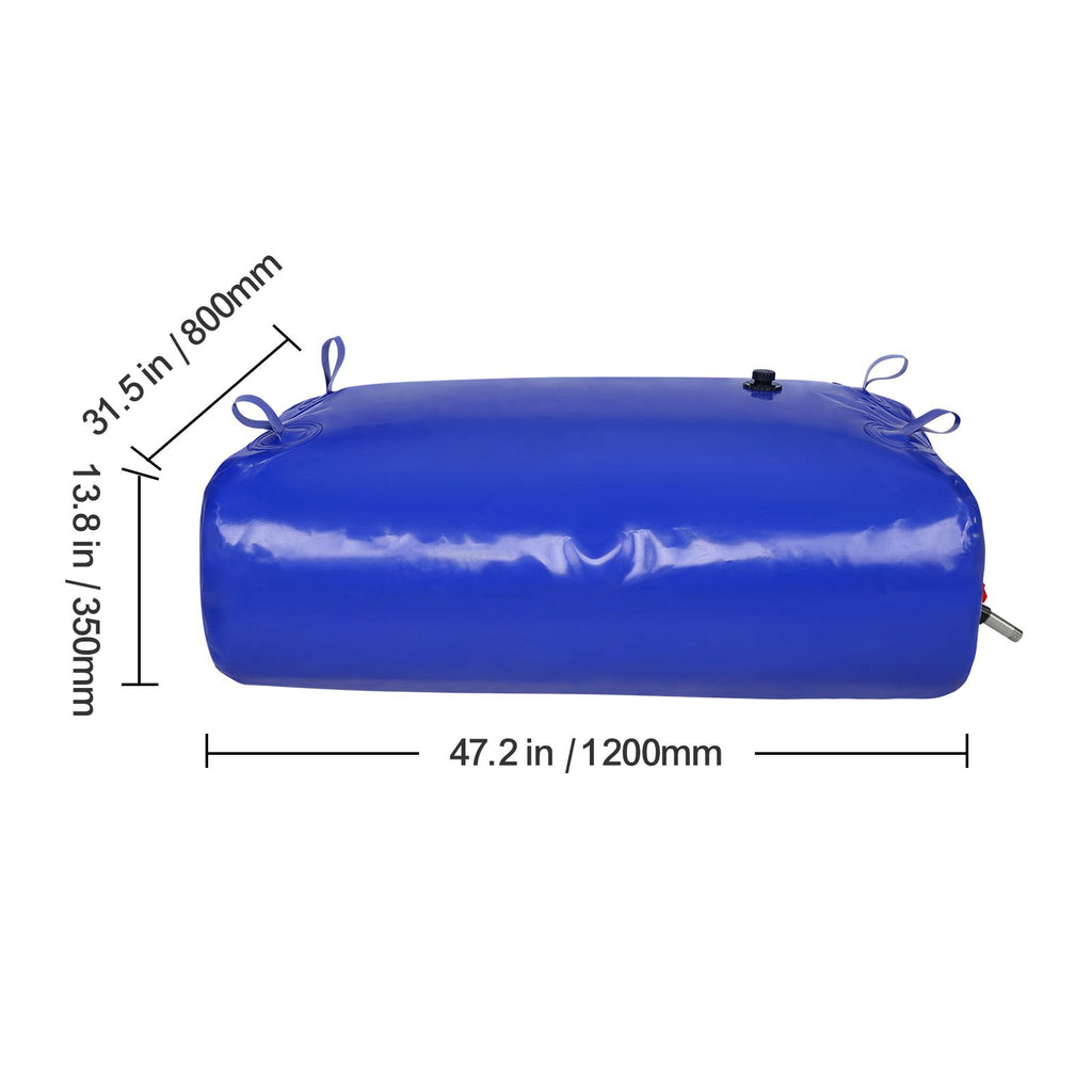 Portable Water Storage Bladder 87 Gal 1000D PVC Collapsible Water Tank