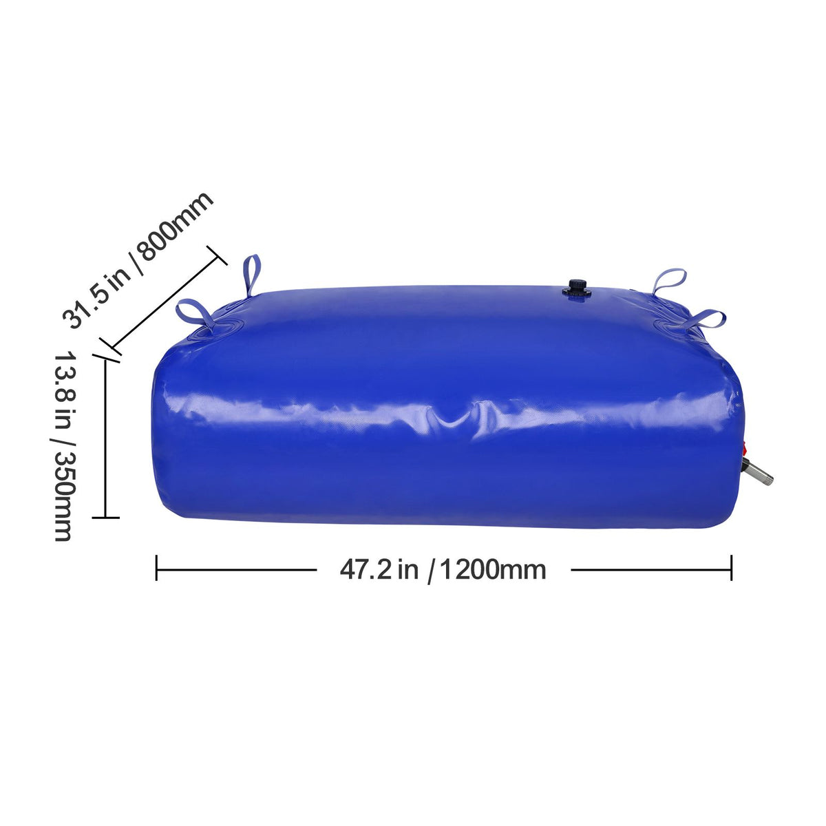 Portable Water Storage Bladder 87 Gal 1000D PVC Collapsible Water Tank