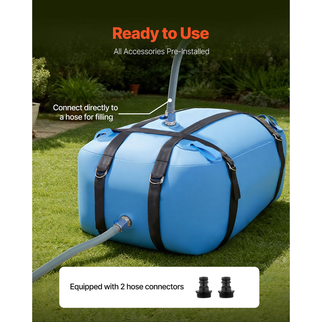 Water Storage Bladder, 132L Large Capacity TPU Soft Water Bag, Portable & Collapsible Water Storage Containers, Leakproof & Wear-Resistant RV Waters Tank for Camping Irrigation Outdoor Use